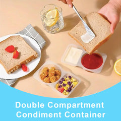 Pure Future top view of two compartments holding dip and veggies, keeps food separate