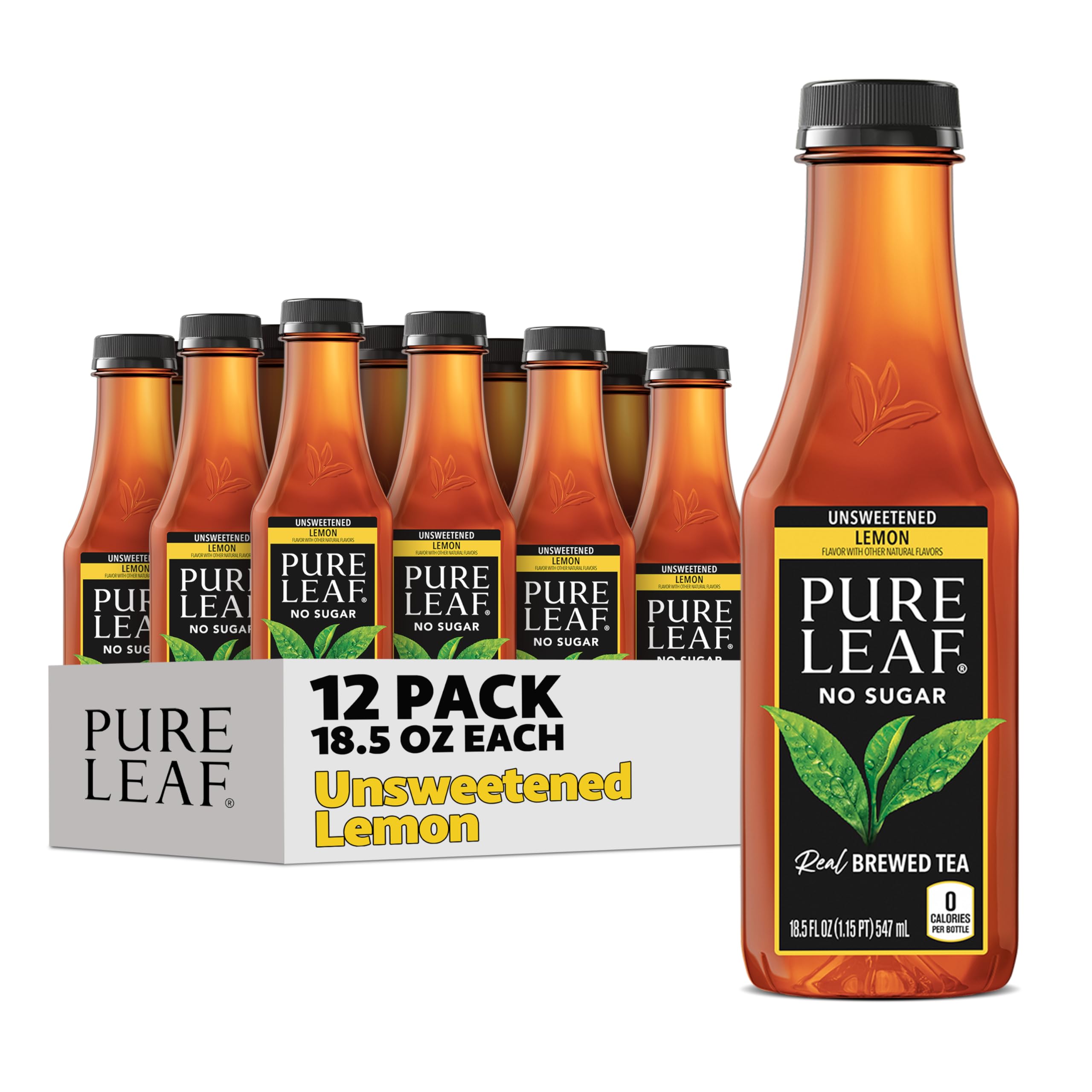 Pure Leaf front packaging showing unsweetened lemon and health benefit