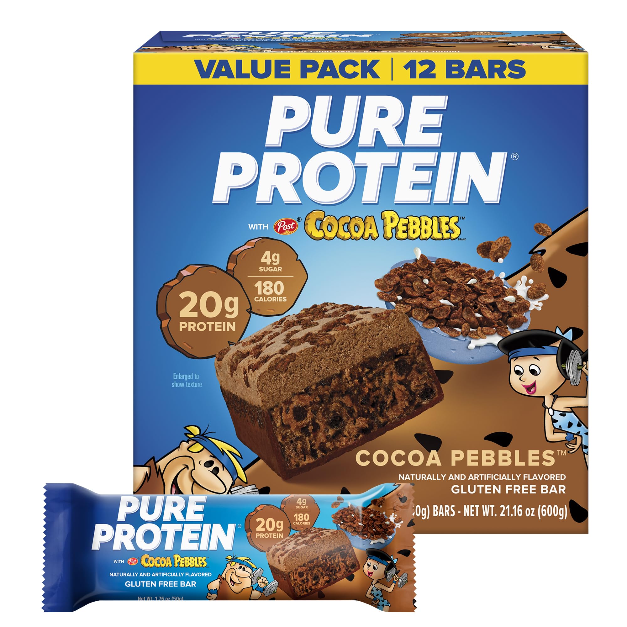 Pure Protein front box view showing 12-count and benefits