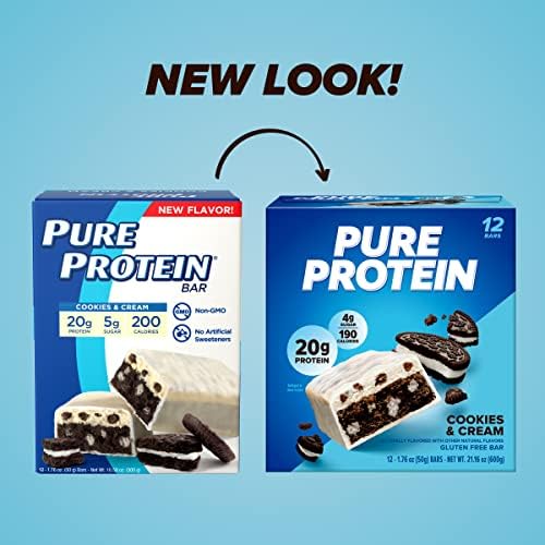Pure Protein unwrapped bar close-up highlighting crunchy texture and taste