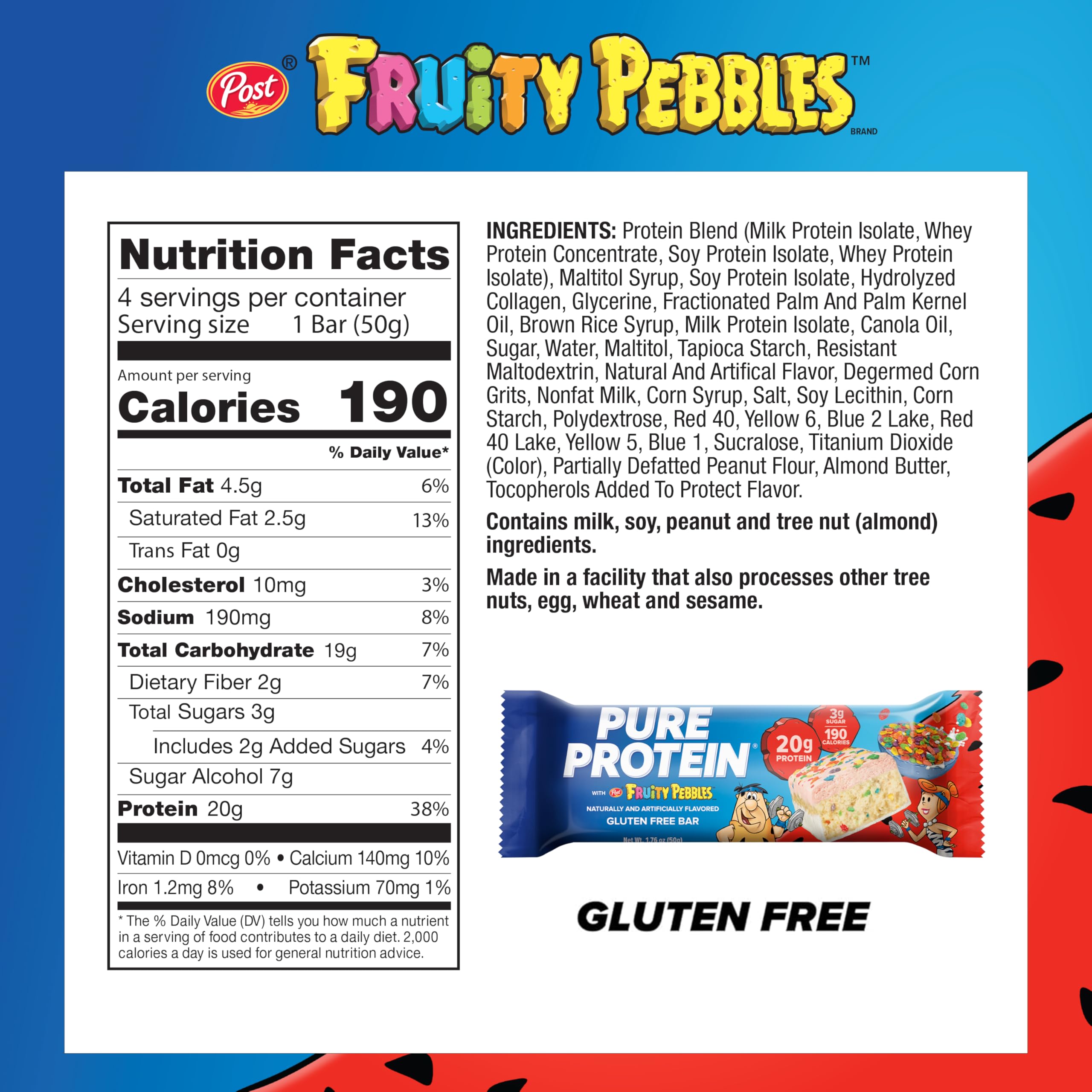 Pure Protein single unwrapped bar displaying texture and high protein