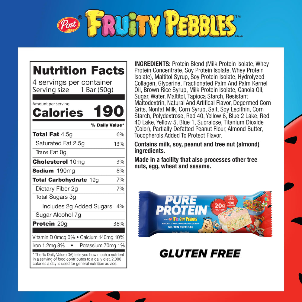 Pure Protein single unwrapped bar displaying texture and high protein