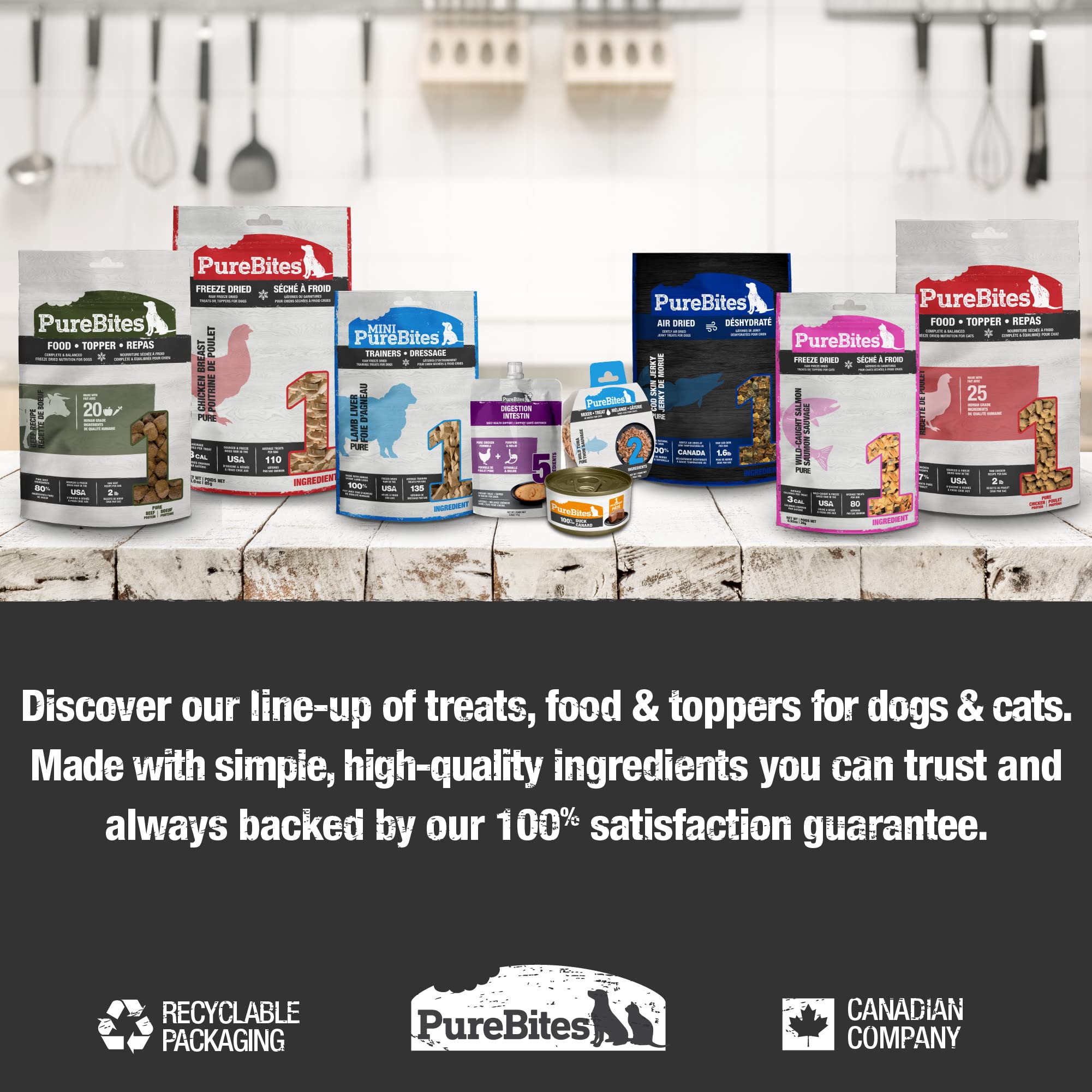 PureBites treats next to coin showing size and portion control benefit