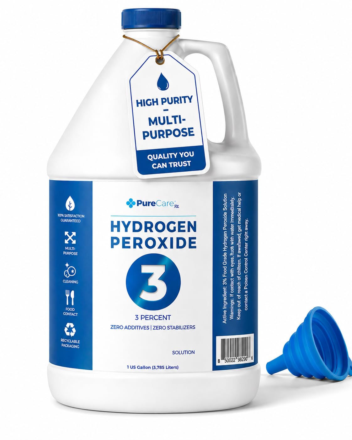 PURECHEM PROS front label on gallon bottle showing product and purity benefit