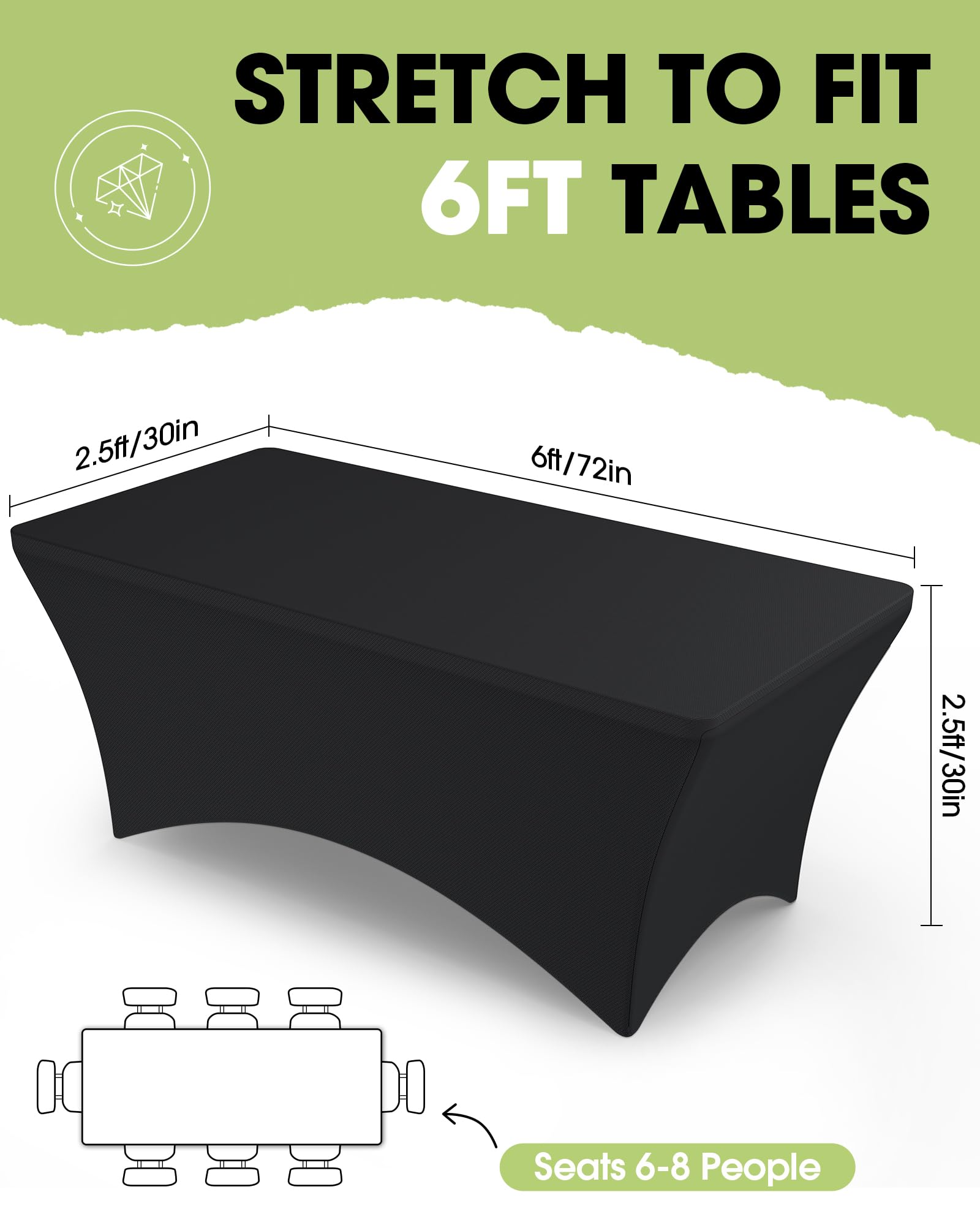 Pureegg elastic leg pocket detail keeps tablecloth secure and prevents wind lift