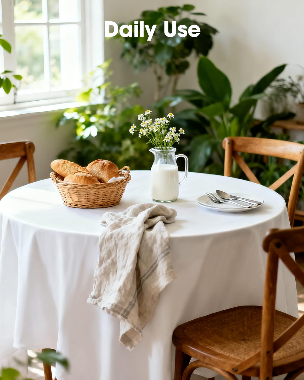 Pureegg wiping spill from tablecloth showing simple quick-clean benefit