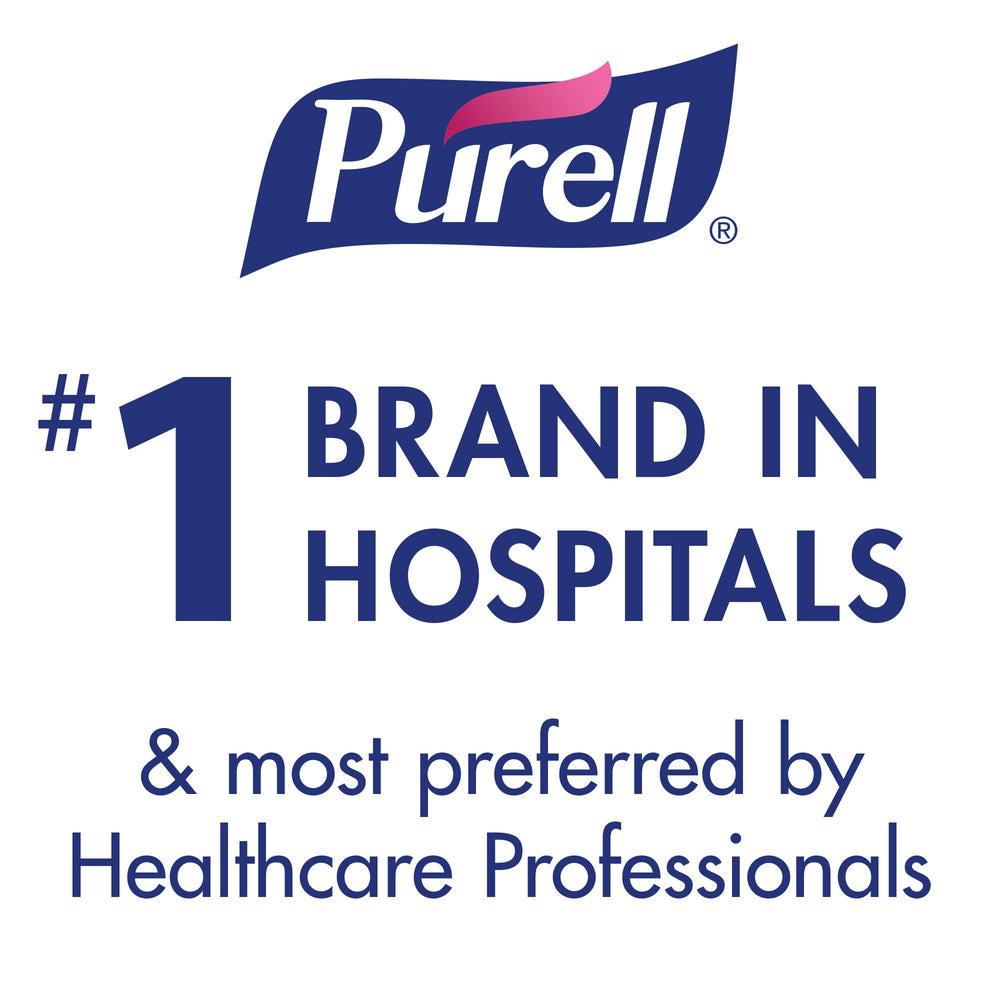 PURELL 1L bottle next to common objects showing size and capacity benefit