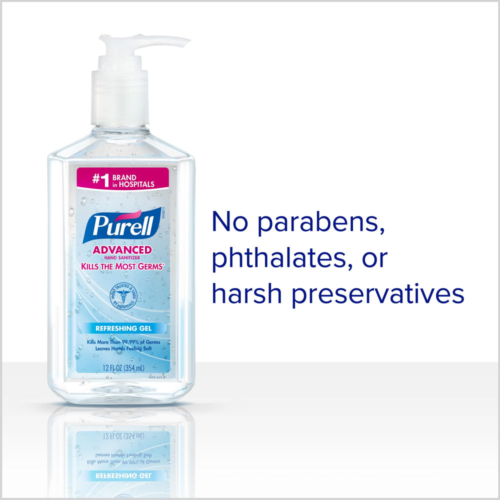 PURELL gel on a hand showing clear texture and quick-drying comfort