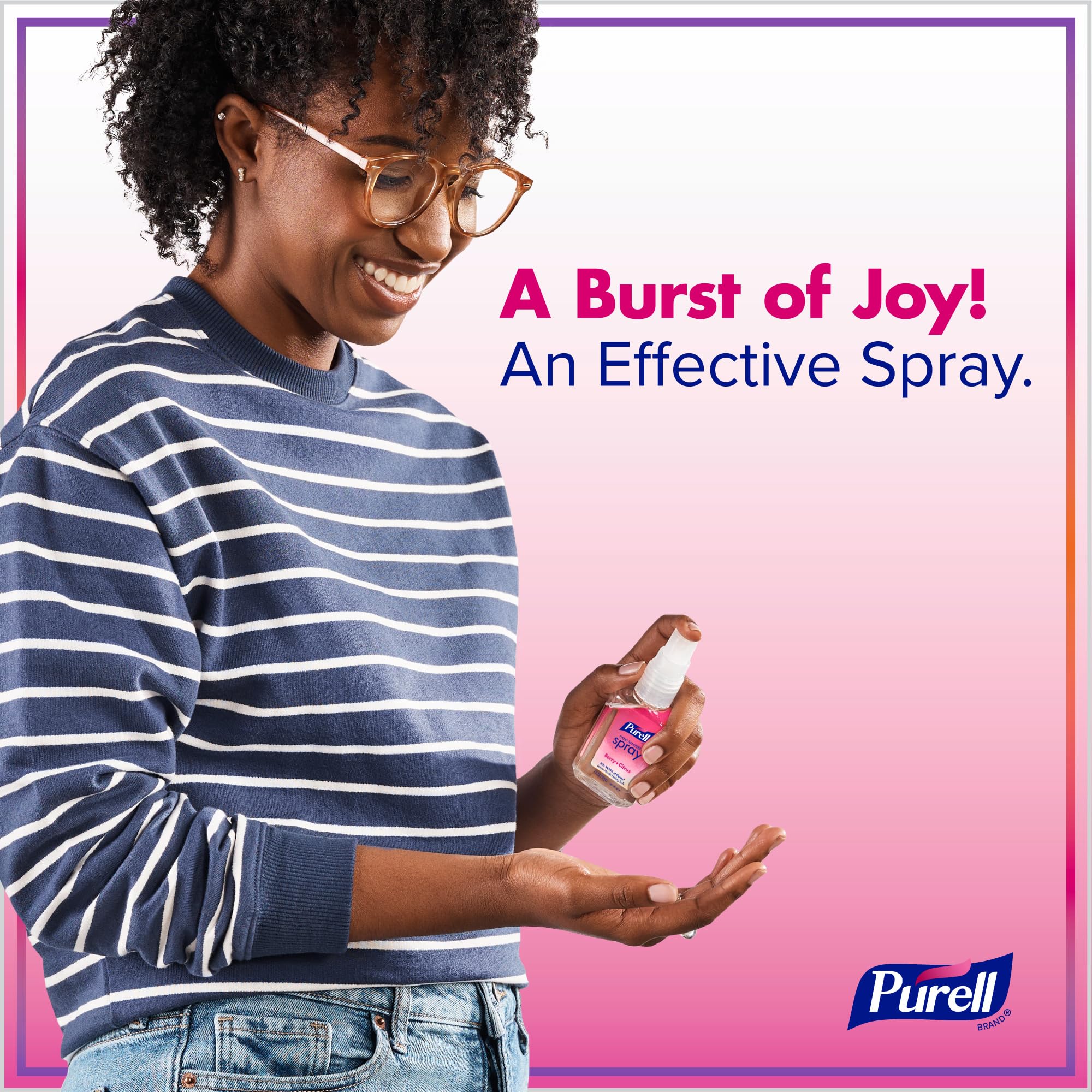 PURELL Lavender + Verbena close-up spray nozzle demonstrating easy misting