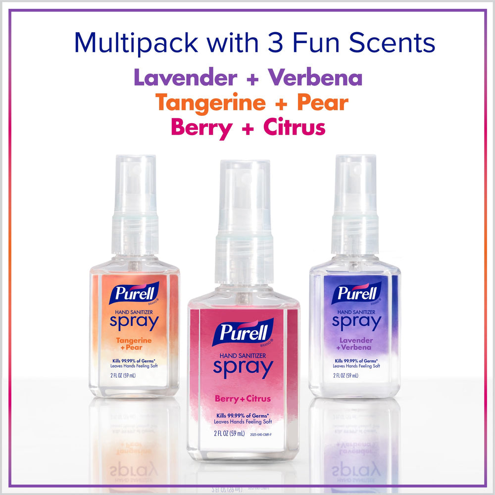 PURELL sprays staged in travel bag showing ready-to-go protection and freshness
