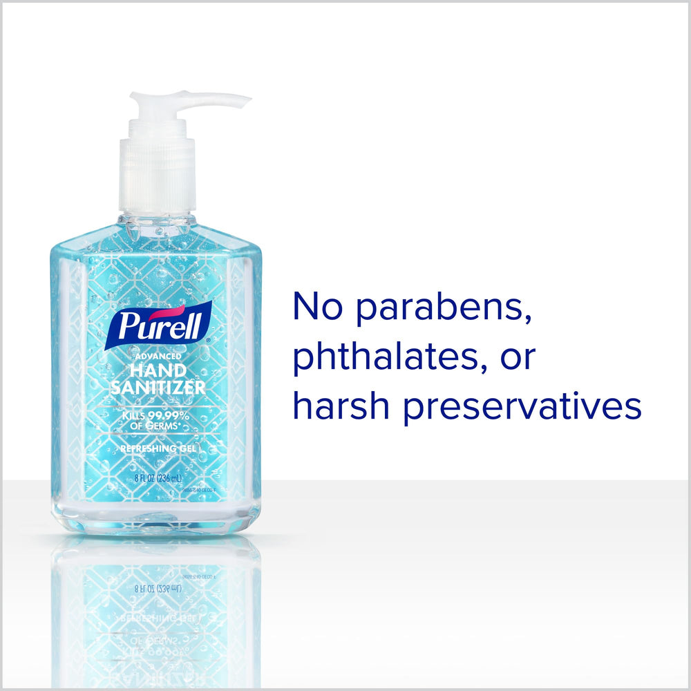 PURELL pump closeup highlighting easy one-hand dispensing and hygiene