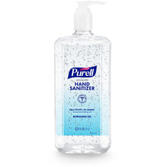 PURELL hand sanitizer pump being pressed for quick, hygienic dispensing