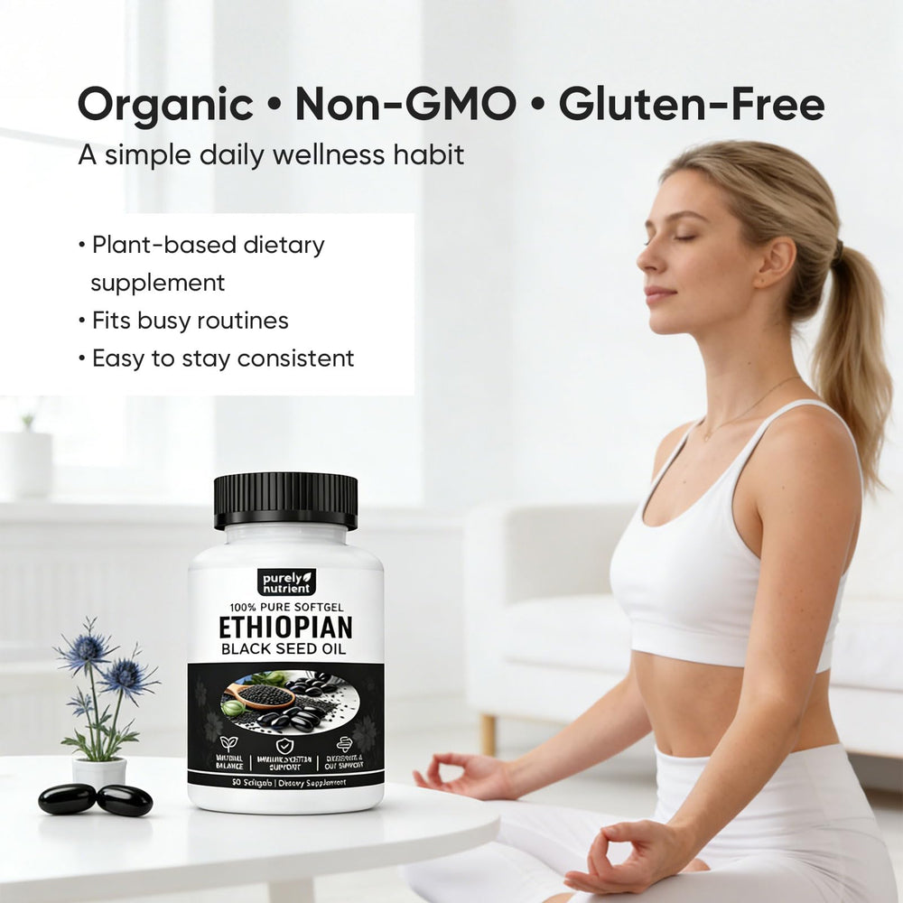 PURELYNUTRIENT bottle staged in kitchen suggesting daily routine use