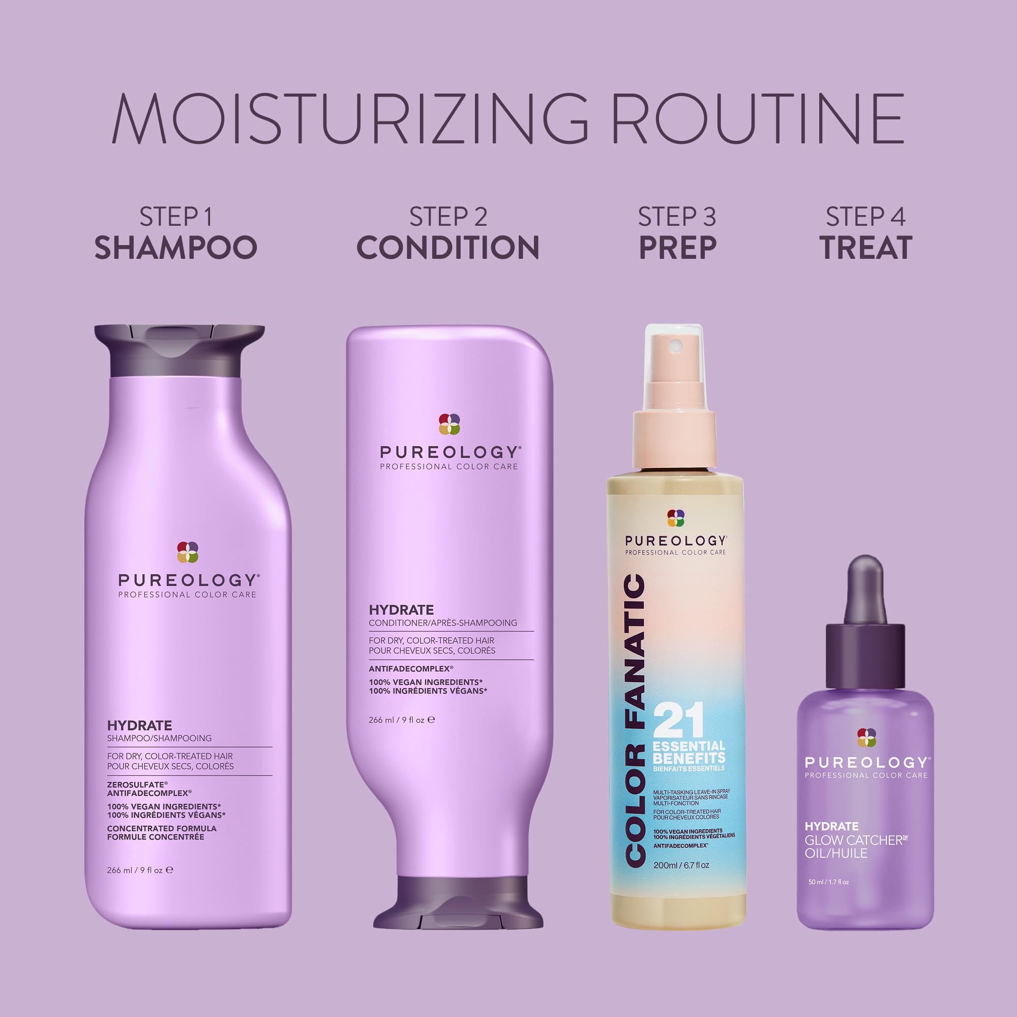 Pureology hydrate shampoo paired with Hydrate Conditioner for enhanced hydration