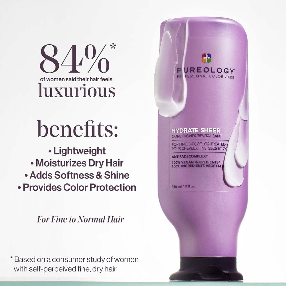 Pureology conditioner texture on palm highlighting light, non-greasy consistency and easy spread