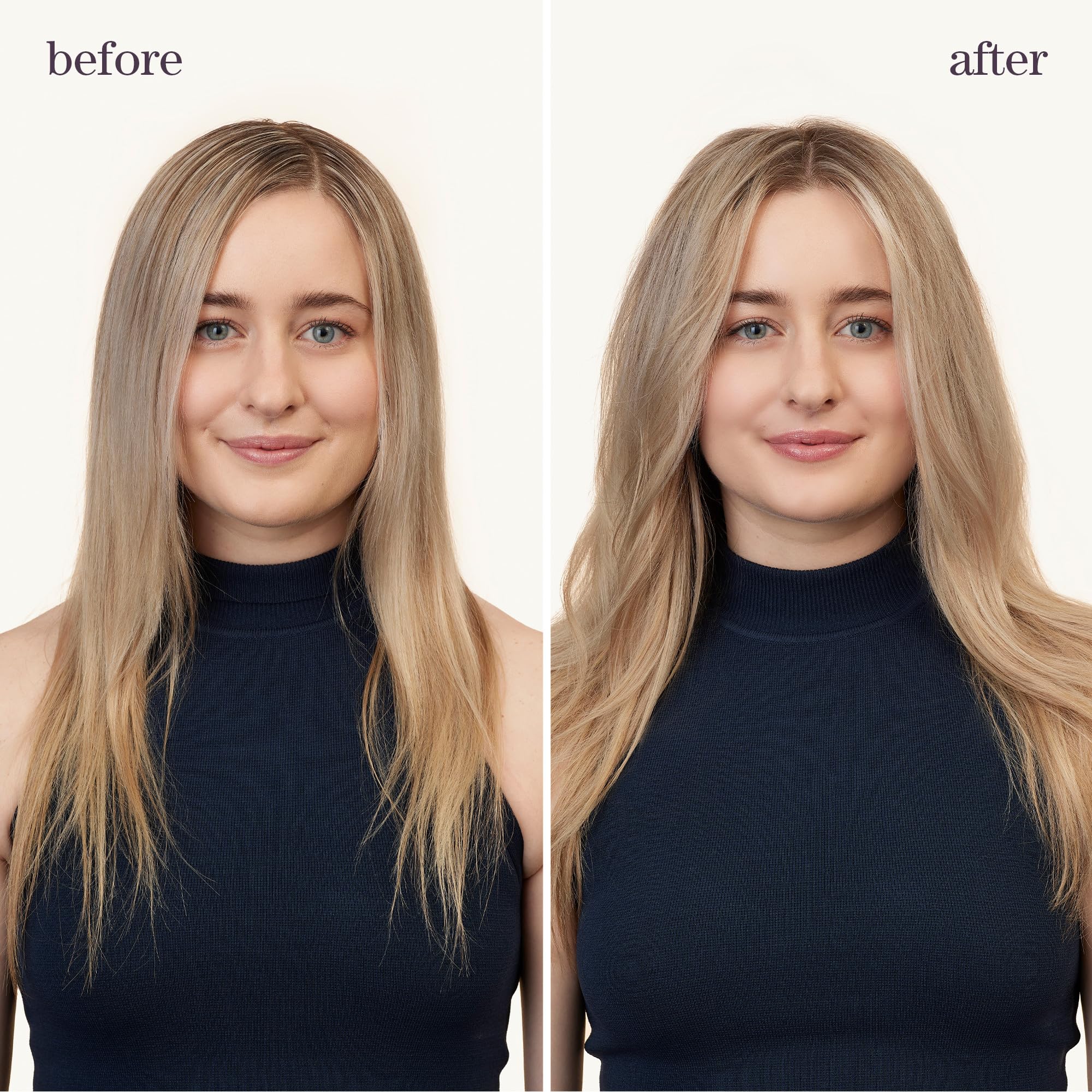 Pureology spray applied at roots for natural volume and long-lasting body