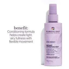 Pureology mist spraying fine, even coverage to create instant lift