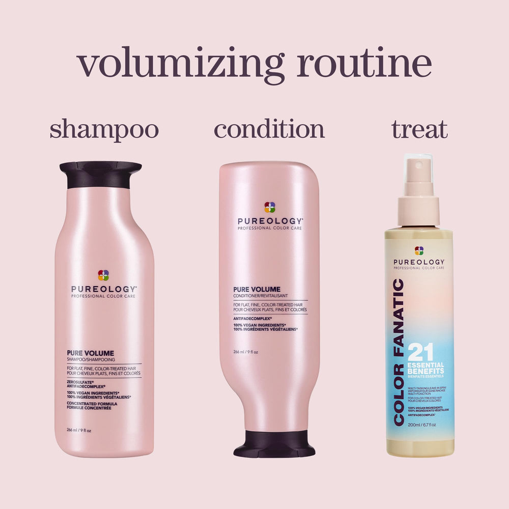 Key ingredients with Pureology bottle highlighting color-protecting formula