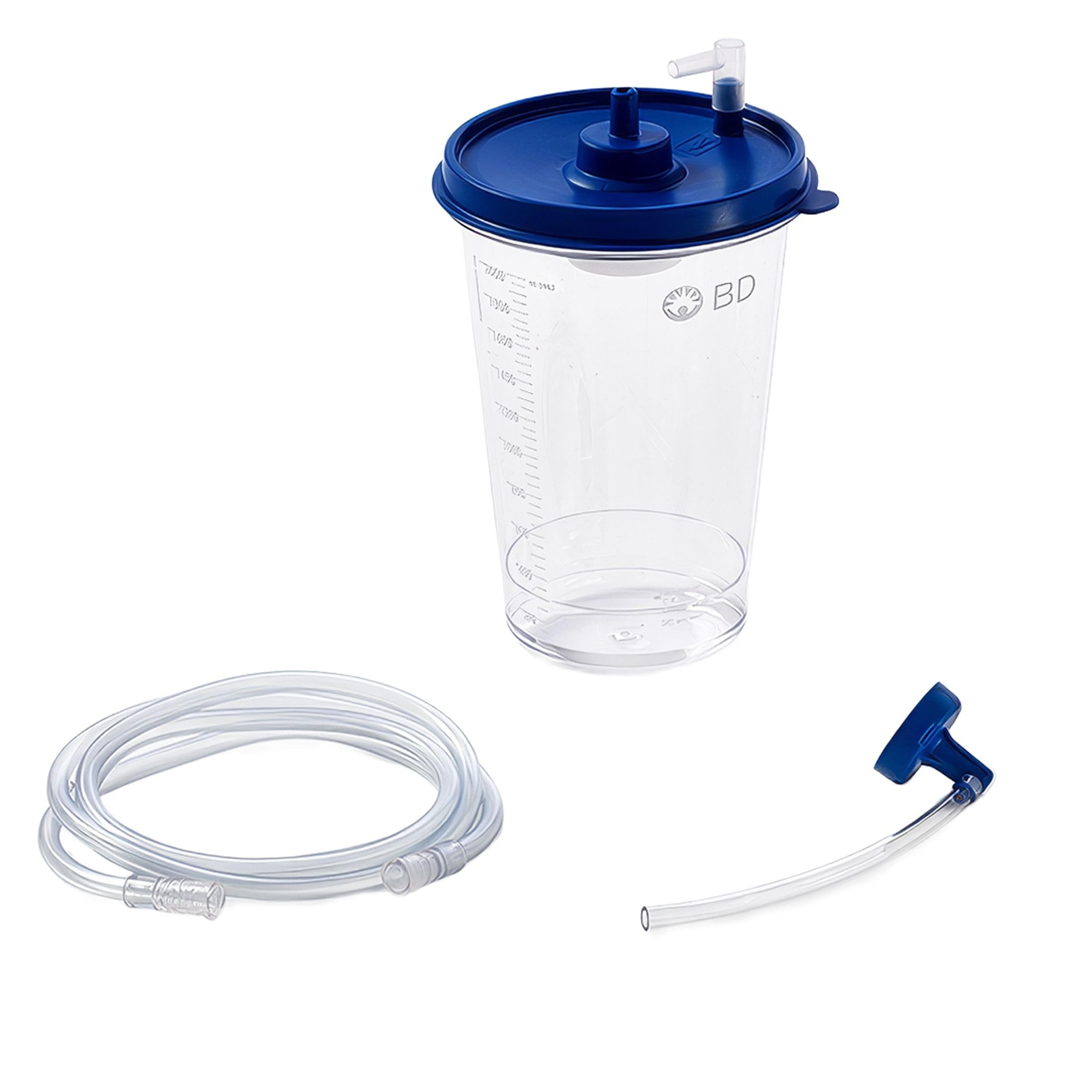 PureWick front canister and packaging showing clear volume markings for monitoring