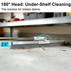 Purexa pivot head laid flat to slide under furniture for low-profile water removal