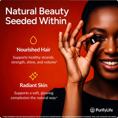 Purify Life close-up gummy texture highlighting soft chew and natural orange taste