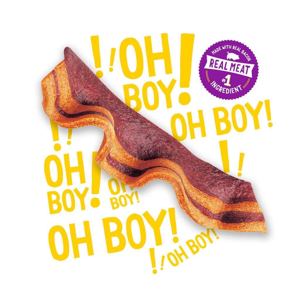 Purina Beggin' close-up of strip texture highlights soft chewability for dogs
