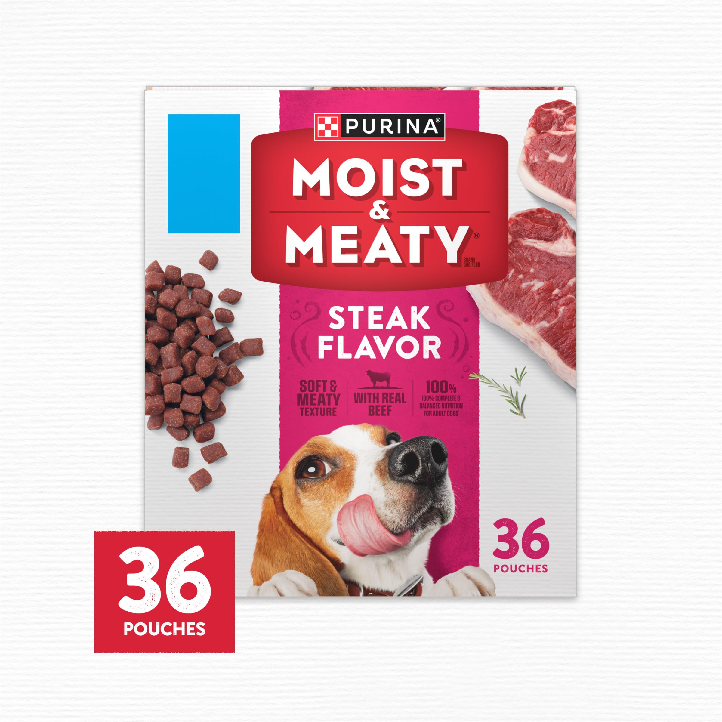 Purina Moist & Meaty used as a topping on kibble to boost flavor and interest