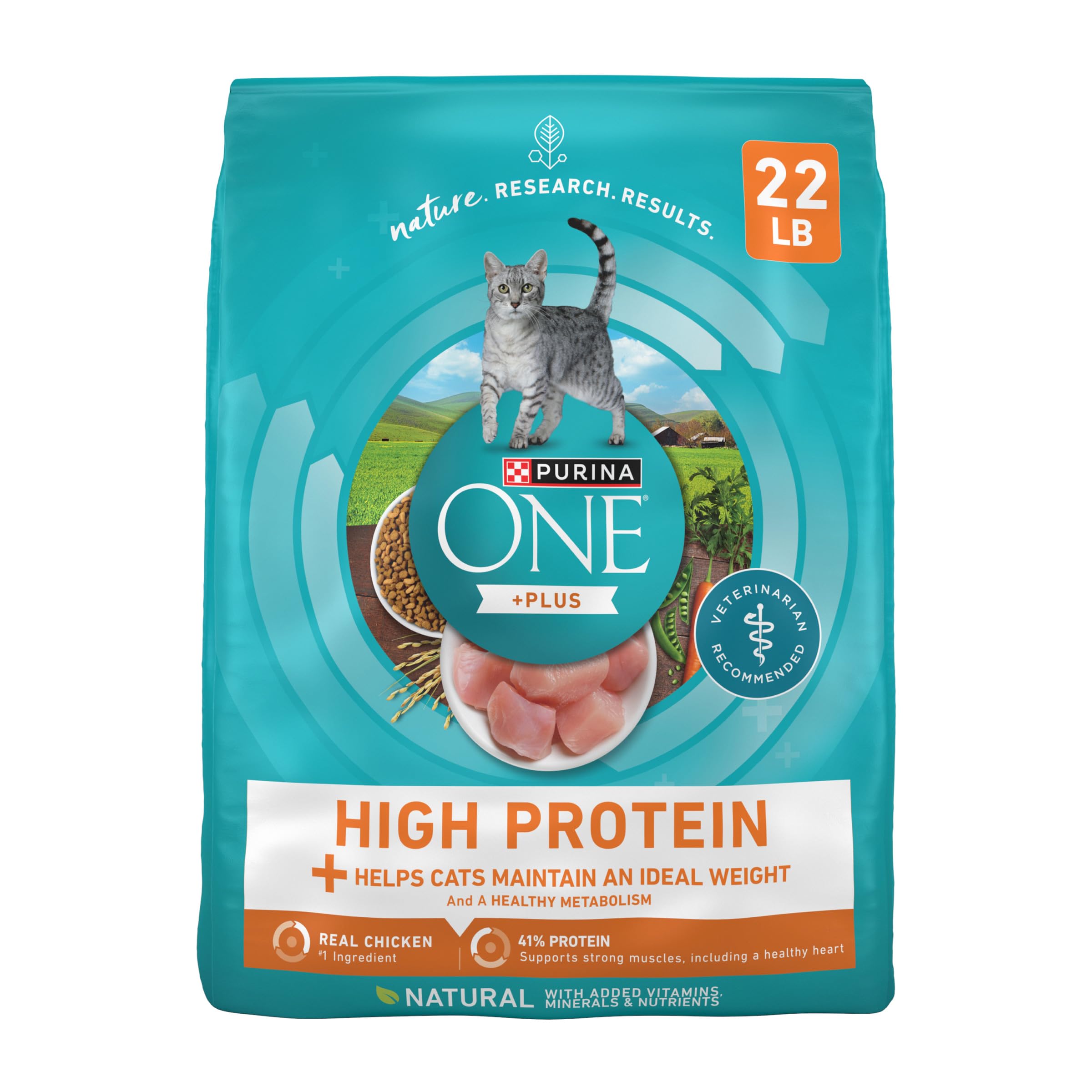 Purina ONE front bag showing product for weight support and clear branding