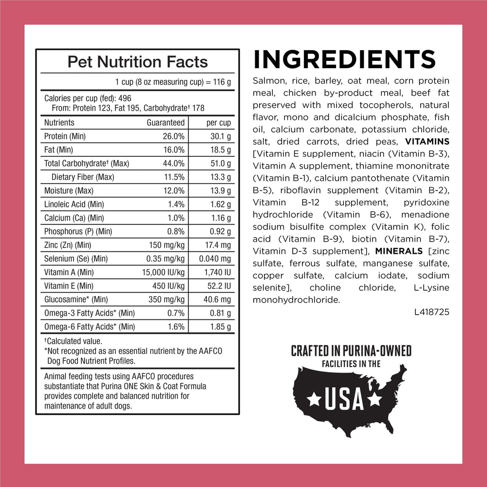 Purina ONE raw salmon ingredient close-up signaling real protein