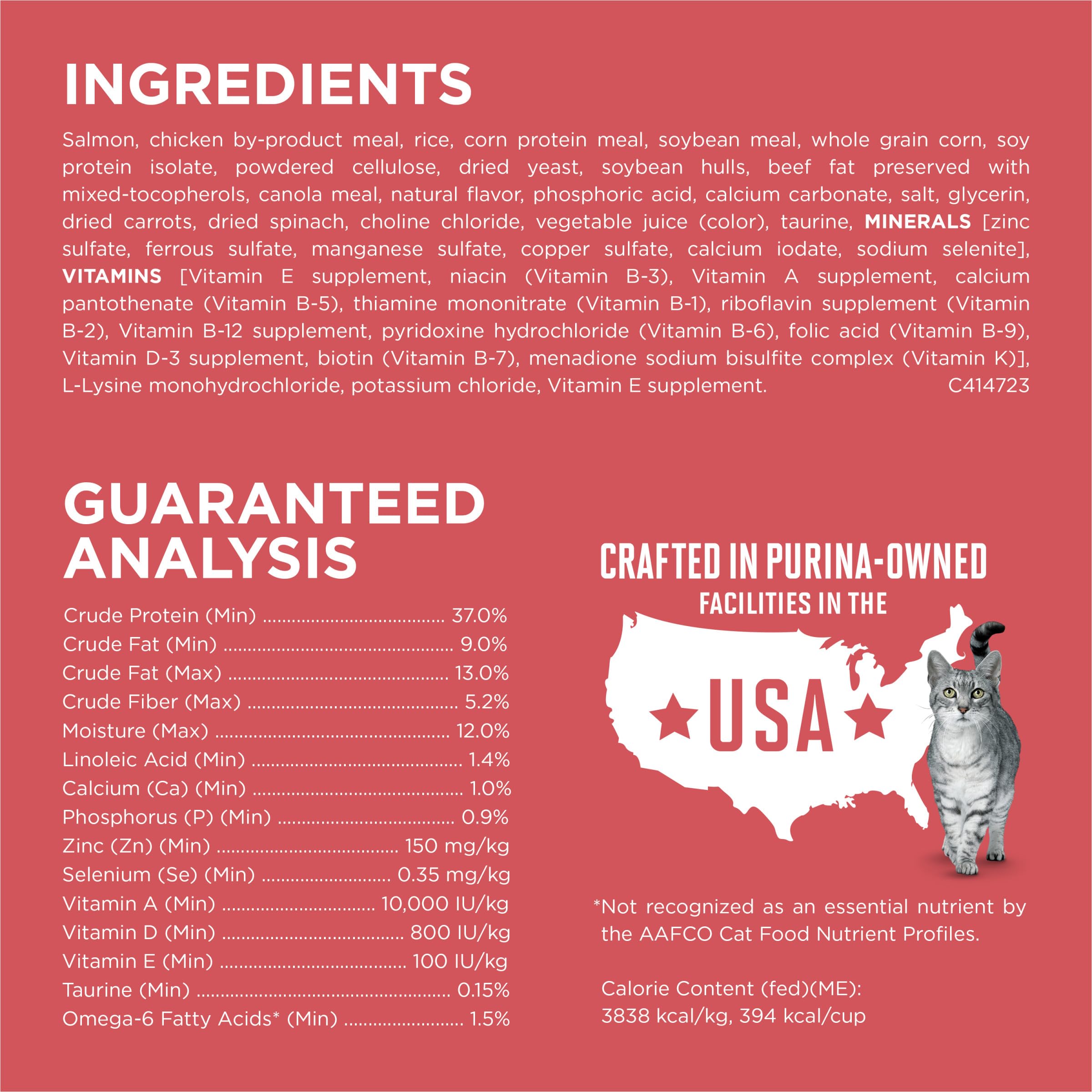 Purina ONE kibble beside a coin shows size and portion control benefit