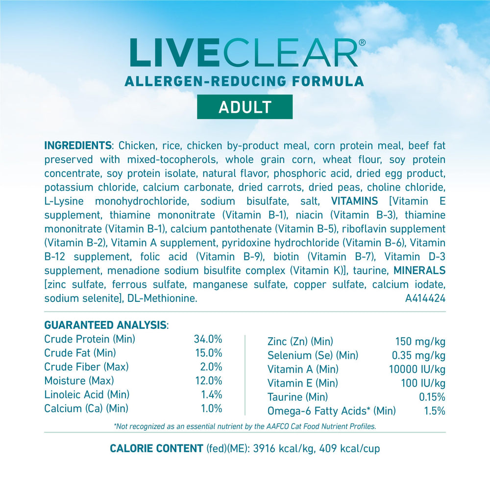Purina ONE ingredient list emphasizing real chicken as primary protein benefit