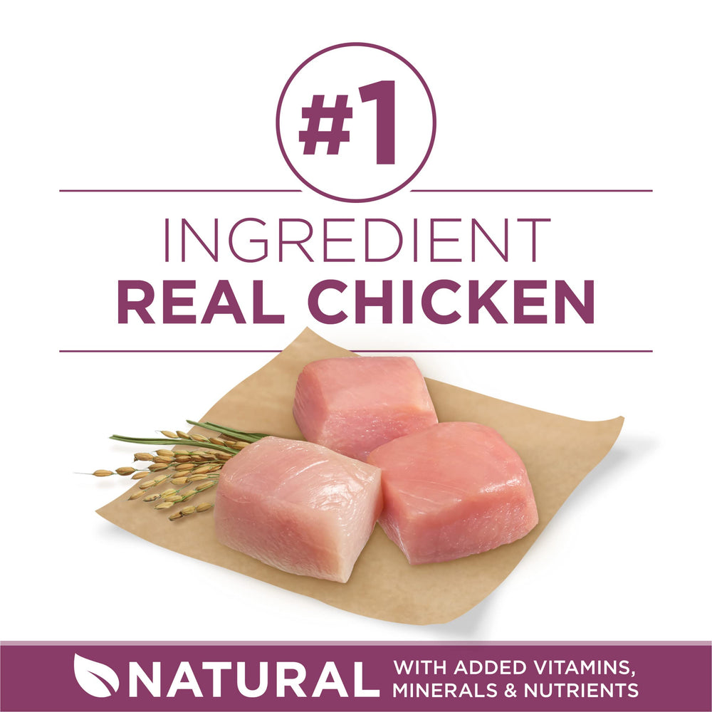 Purina ONE raw chicken ingredient image emphasizing high-protein source