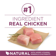 Purina ONE raw chicken ingredient image emphasizing high-protein source
