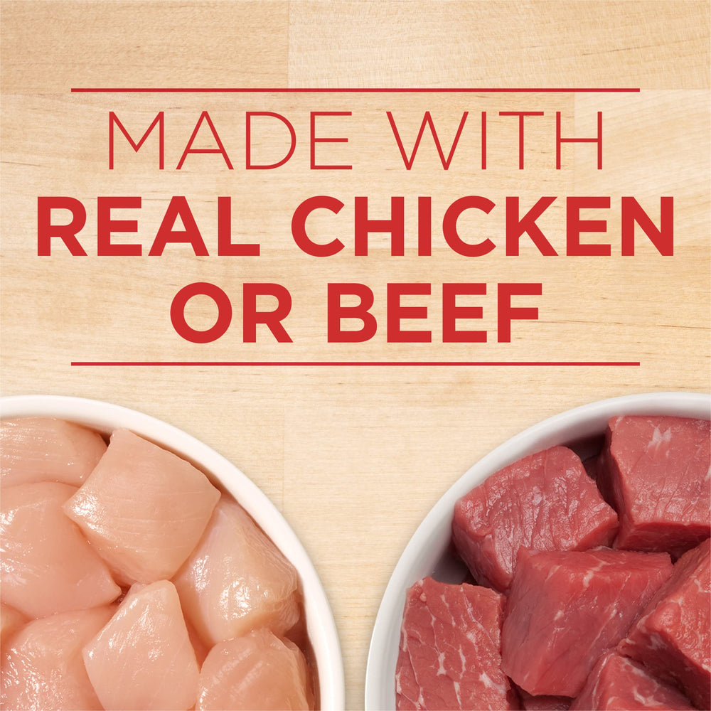 Purina ONE ingredient label highlighting real beef and no fillers