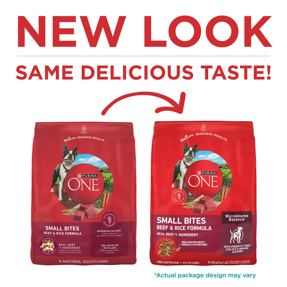 Close-up of Purina ONE kibble texture highlighting digestibility