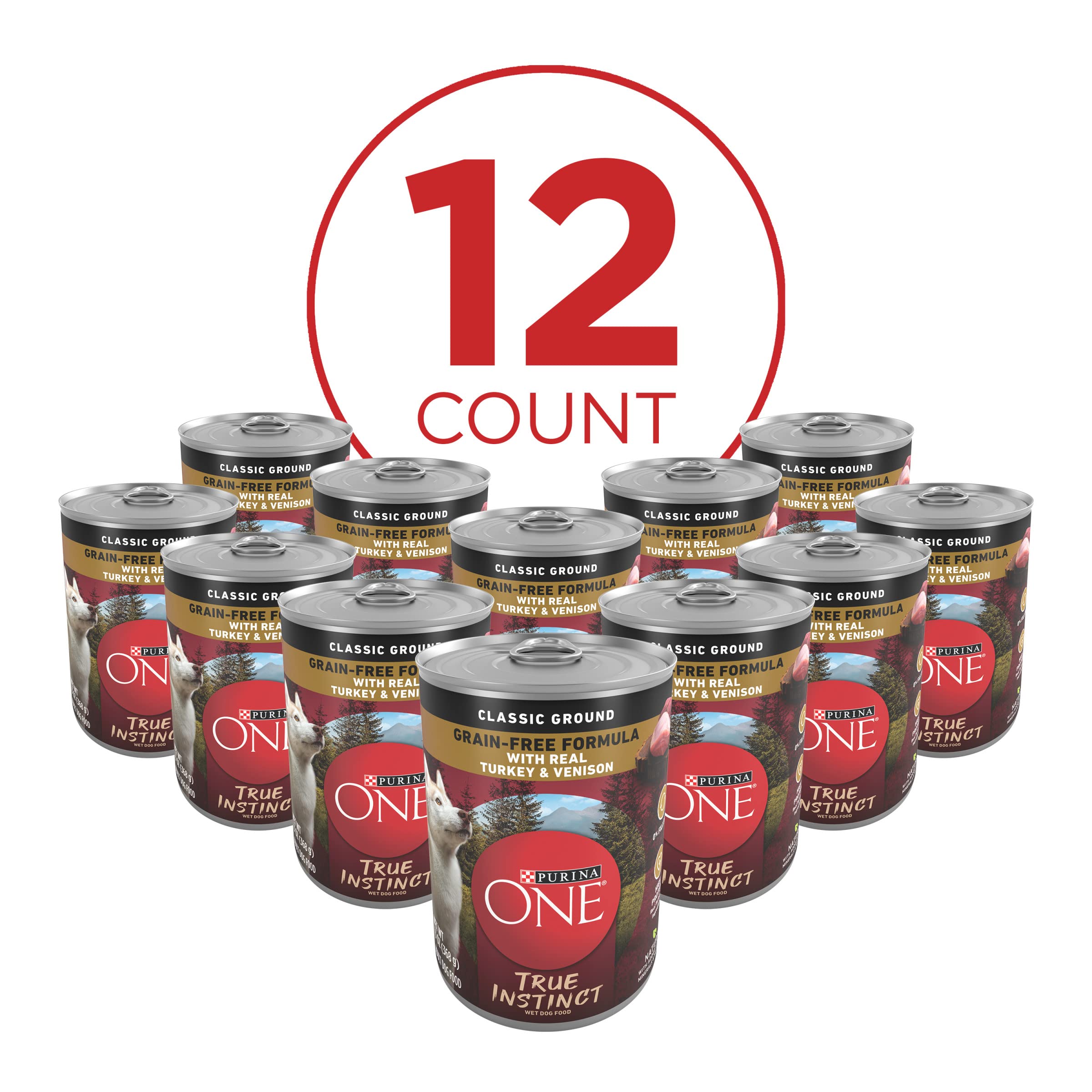 Purina ONE label close-up showing ingredient clarity and benefits