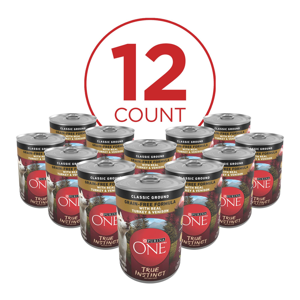 Purina ONE label close-up showing ingredient clarity and benefits