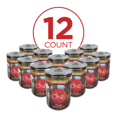 Purina ONE label close-up showing ingredient clarity and benefits