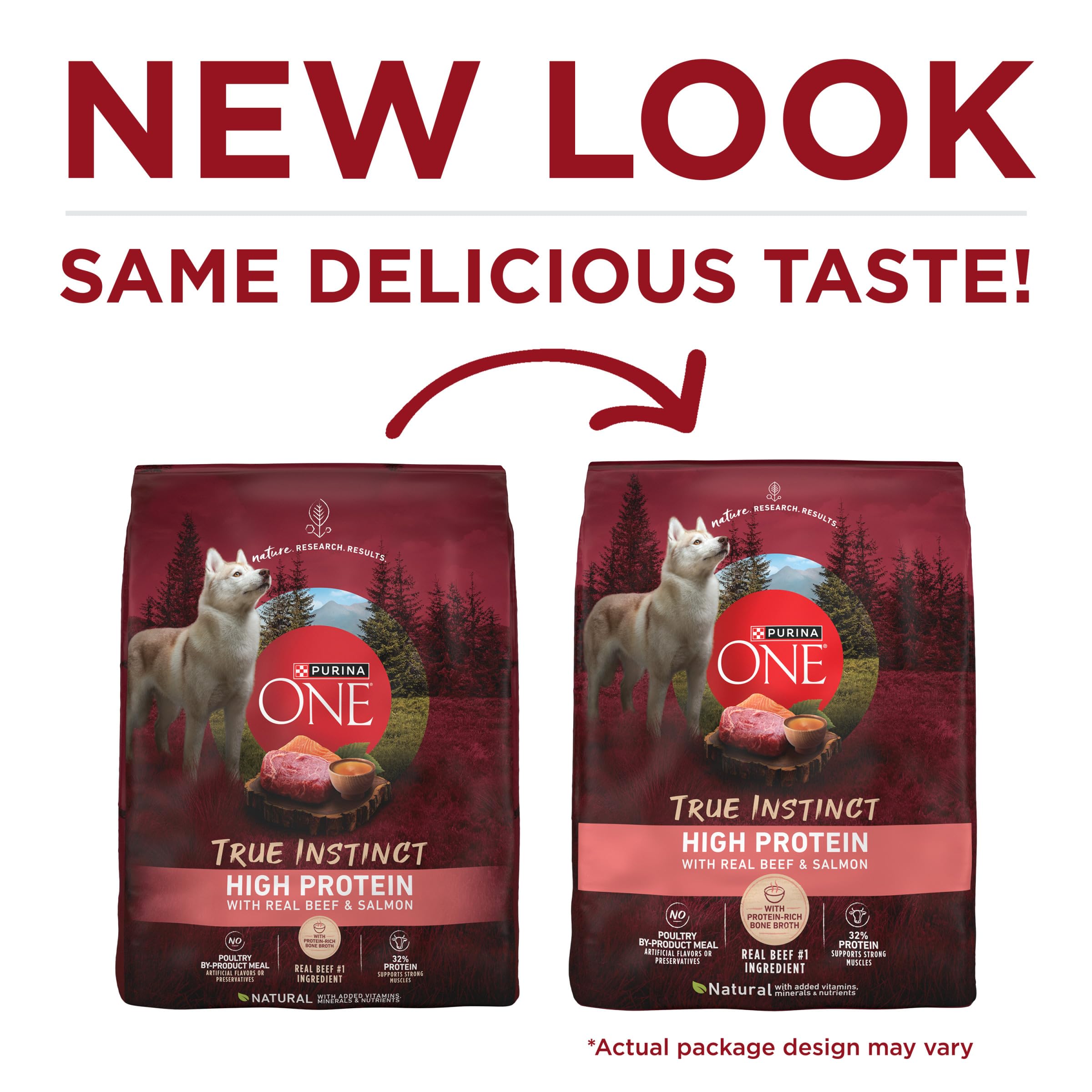 Purina ONE closeup of crunchy kibble highlighting protein content