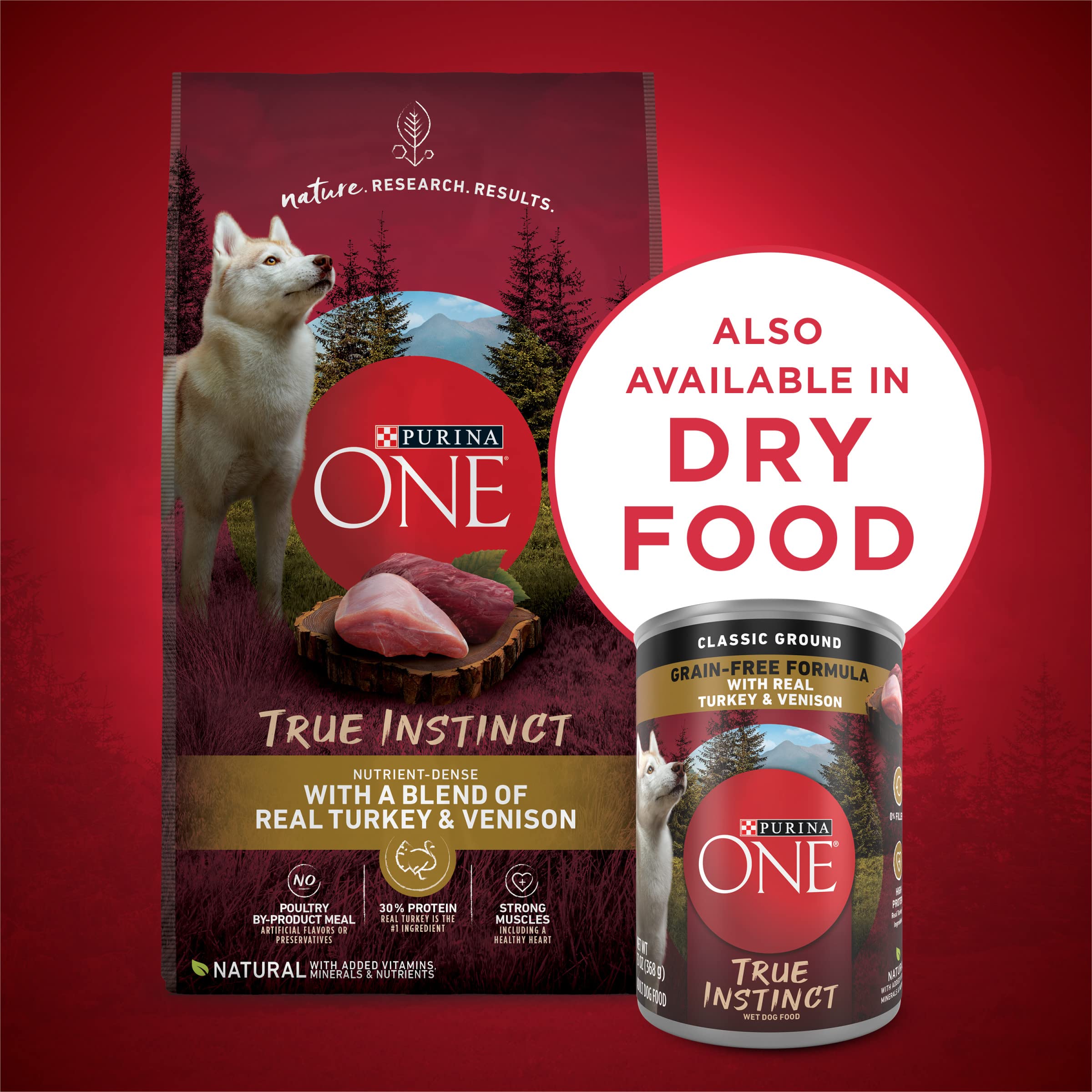 Hand holding can to show Purina ONE single-can size comparison