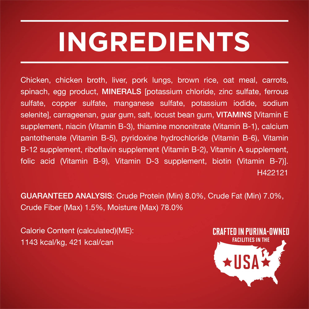 Purina ONE can next to hand to show 13 oz size and portion convenience