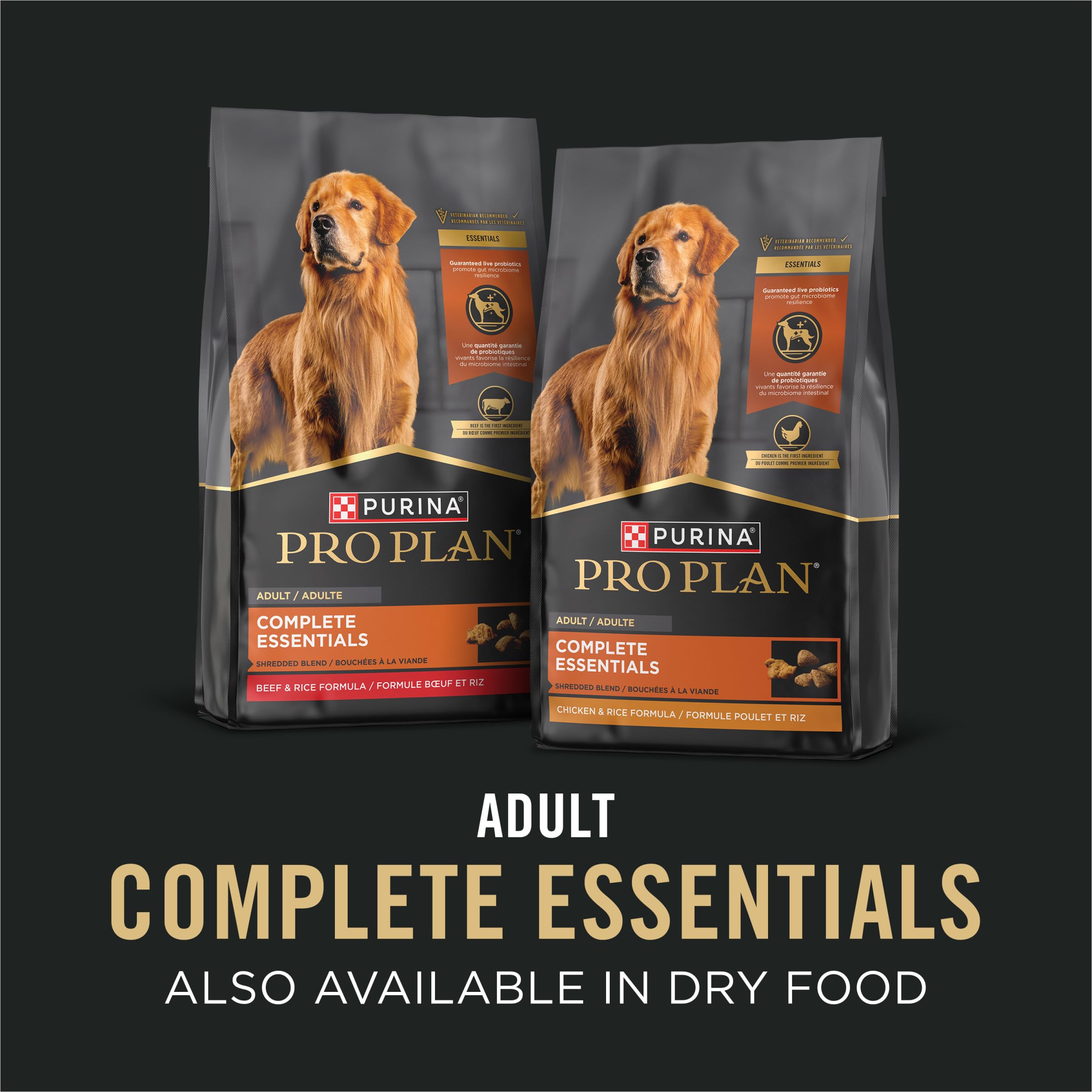 Purina Pro Plan dog eating to show enjoyment and palatability