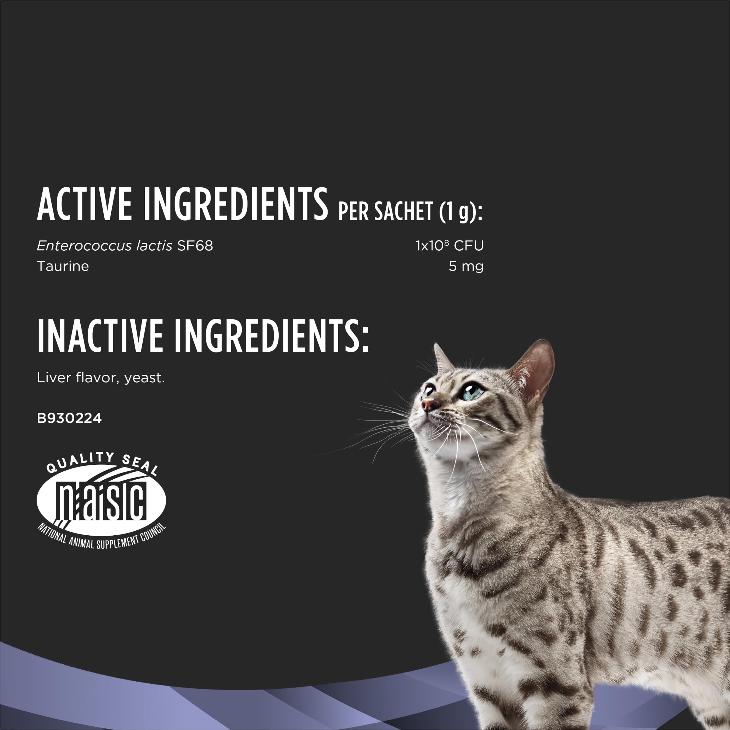 Purina Pro Plan FortiFlora packet next to coin for serving size clarity