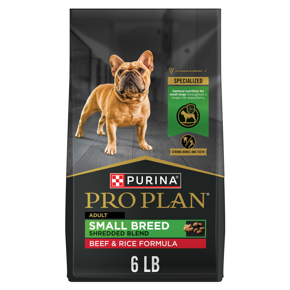 Purina Pro Plan bag front view showing product and benefits