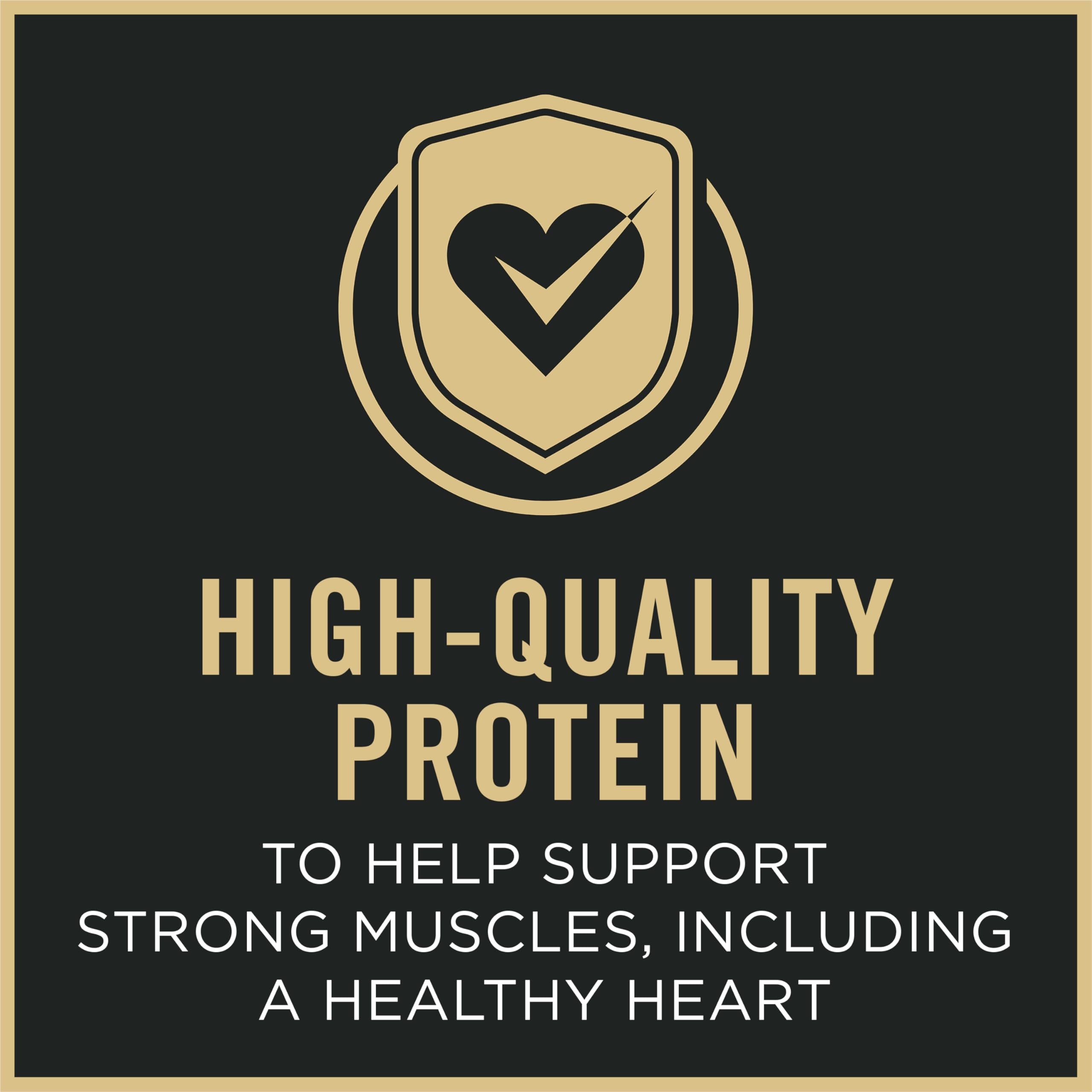 Purina Pro Plan label infographic highlighting glucosamine and joint support