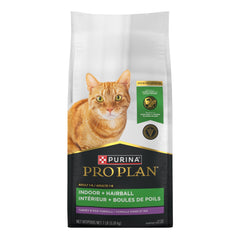 Purina Pro Plan kibble in hand for scale illustrating serving size and texture