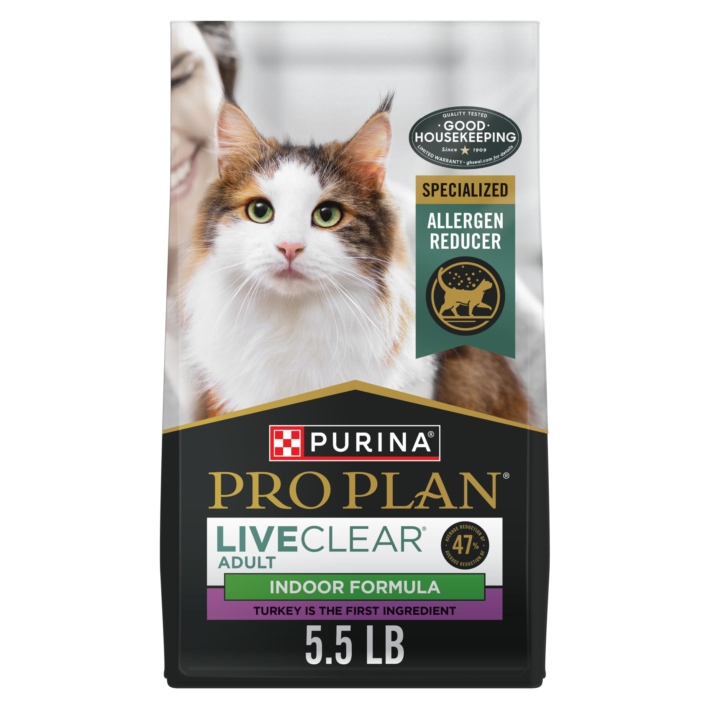 Purina Pro Plan front packaging showing product benefits and weight
