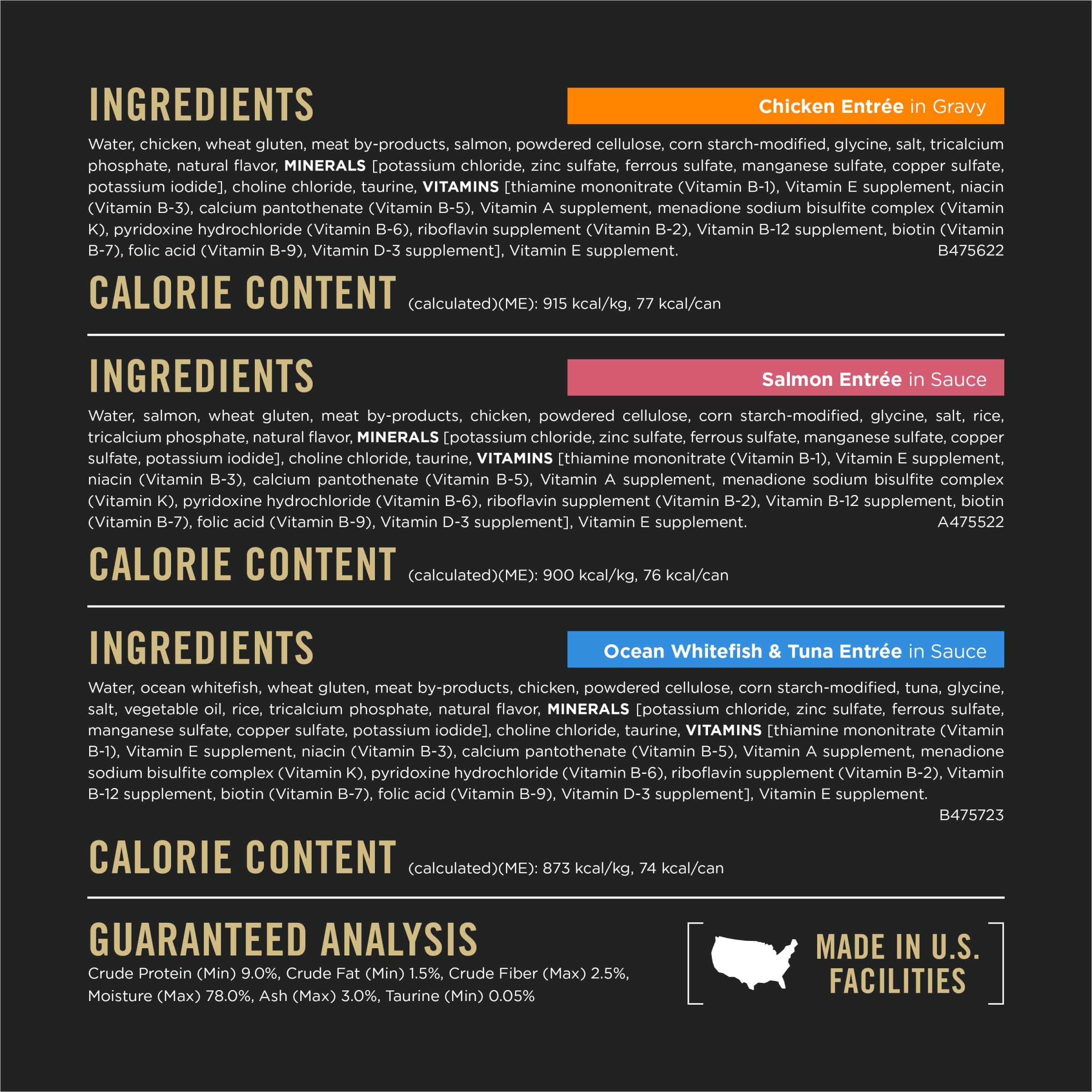 Purina Pro Plan ocean whitefish and tuna can opened for texture