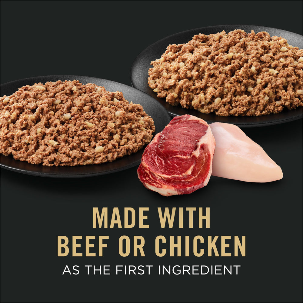 Purina Pro Plan open can loaf showing texture and moist appeal