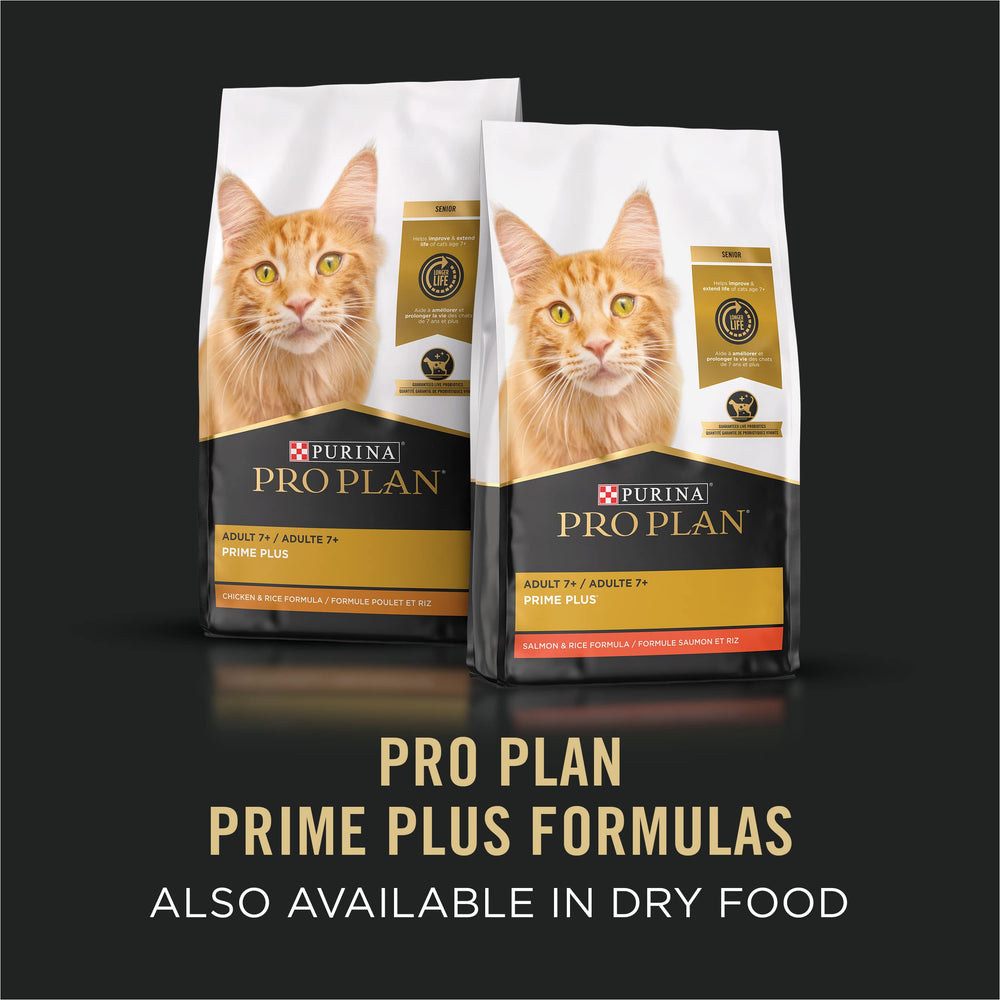 Purina Pro Plan senior opened can showing pate inside for feeding readiness benefit